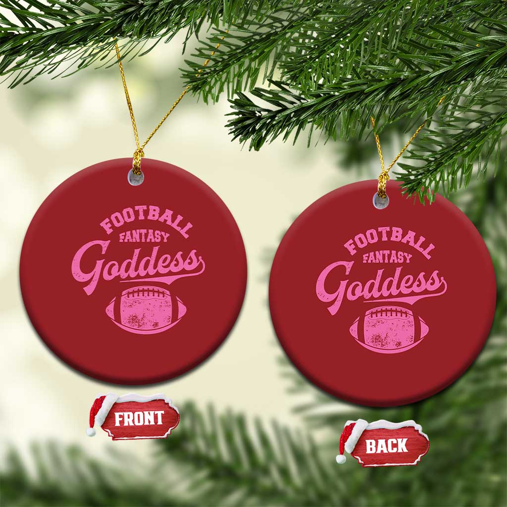 Fantasy Football Goddess Christmas Ornament Sports Party Gifts TS10 Circle Red Print Your Wear