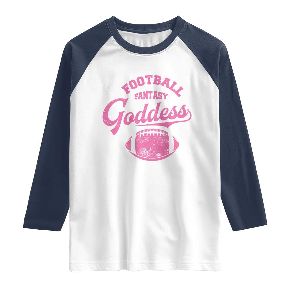 Fantasy Football Goddess Raglan Shirt Sports Party Gifts TS10 White Navy Print Your Wear