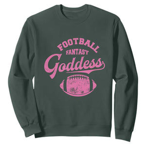 Fantasy Football Goddess Sweatshirt Sports Party Gifts TS10 Dark Forest Green Print Your Wear