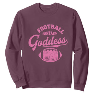 Fantasy Football Goddess Sweatshirt Sports Party Gifts TS10 Maroon Print Your Wear