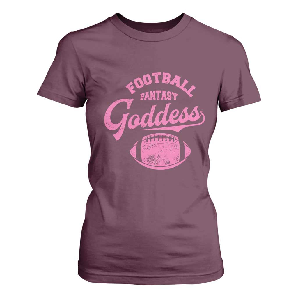 Fantasy Football Goddess T Shirt For Women Sports Party Gifts TS10 Maroon Print Your Wear