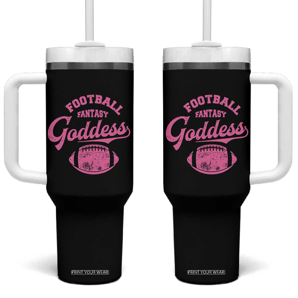 Fantasy Football Goddess Tumbler With Handle Sports Party Gifts TS10 One Size: 40 oz Black Print Your Wear