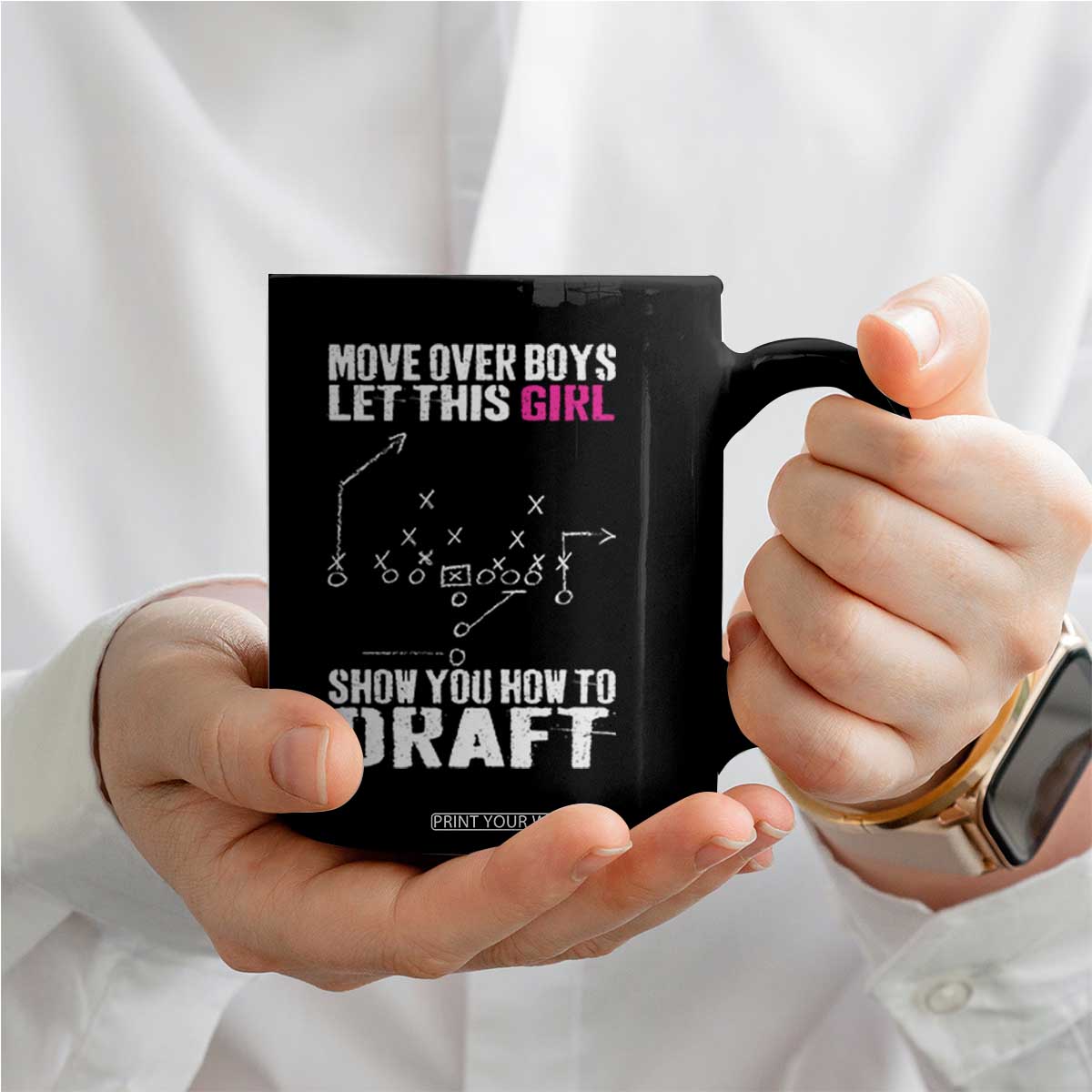 Girls Fantasy Football Coffee Mug Move Over Boys Draft Party Commish FFL TS10 Print Your Wear