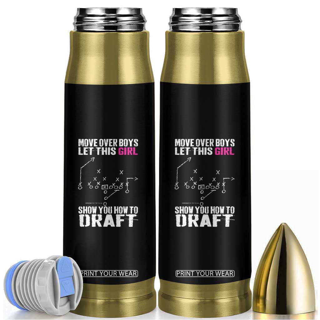 Girls Fantasy Football Bullet Tumbler Move Over Boys Draft Party Commish FFL TS10 Black Print Your Wear