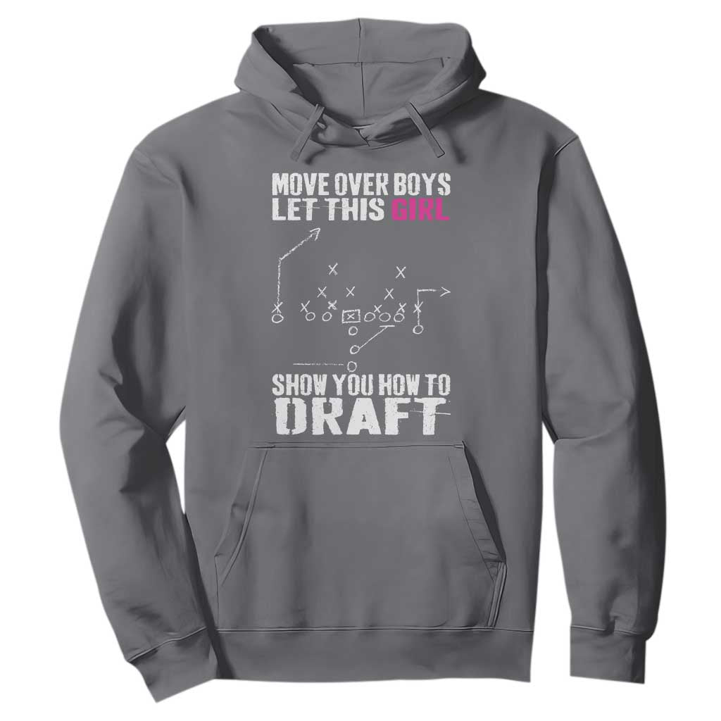 Girls Fantasy Football Hoodie Move Over Boys Draft Party Commish FFL TS10 Charcoal Print Your Wear
