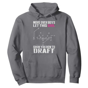 Girls Fantasy Football Hoodie Move Over Boys Draft Party Commish FFL TS10 Charcoal Print Your Wear