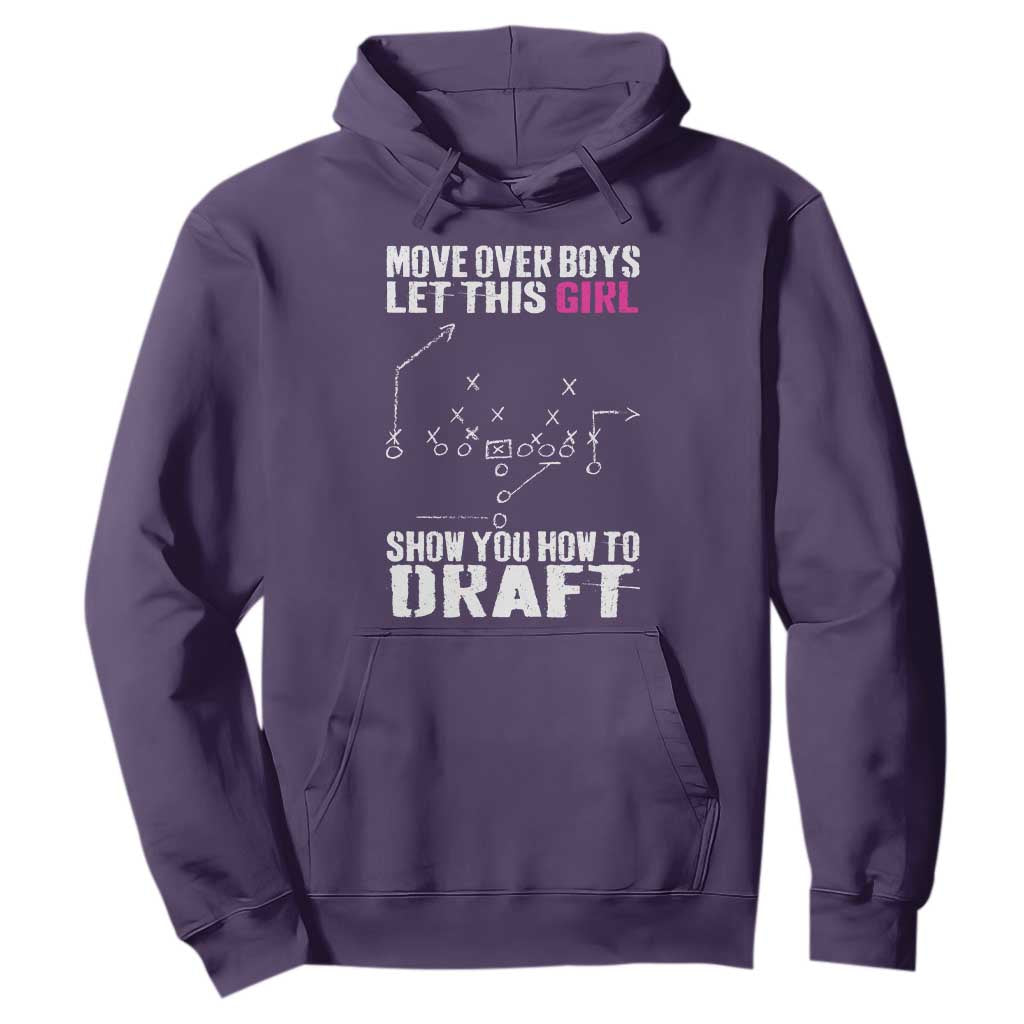 Girls Fantasy Football Hoodie Move Over Boys Draft Party Commish FFL TS10 Purple Print Your Wear