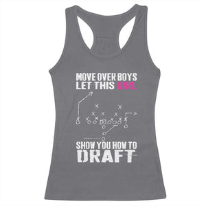Girls Fantasy Football Racerback Tank Top Move Over Boys Draft Party Commish FFL TS10 Charcoal Print Your Wear