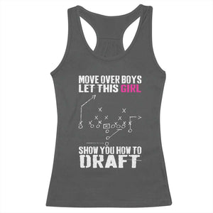 Girls Fantasy Football Racerback Tank Top Move Over Boys Draft Party Commish FFL TS10 Dark Heather Print Your Wear