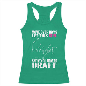 Girls Fantasy Football Racerback Tank Top Move Over Boys Draft Party Commish FFL TS10 Irish Green Print Your Wear