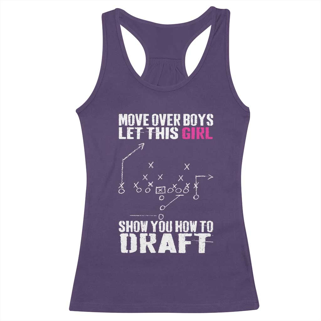 Girls Fantasy Football Racerback Tank Top Move Over Boys Draft Party Commish FFL TS10 Purple Print Your Wear