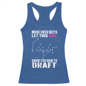 Girls Fantasy Football Racerback Tank Top Move Over Boys Draft Party Commish FFL TS10 Royal Blue Print Your Wear