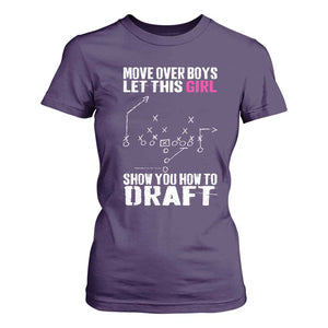 Girls Fantasy Football T Shirt For Women Move Over Boys Draft Party Commish FFL TS10 Purple Print Your Wear