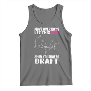 Girls Fantasy Football Tank Top Move Over Boys Draft Party Commish FFL TS10 Black Heather Print Your Wear