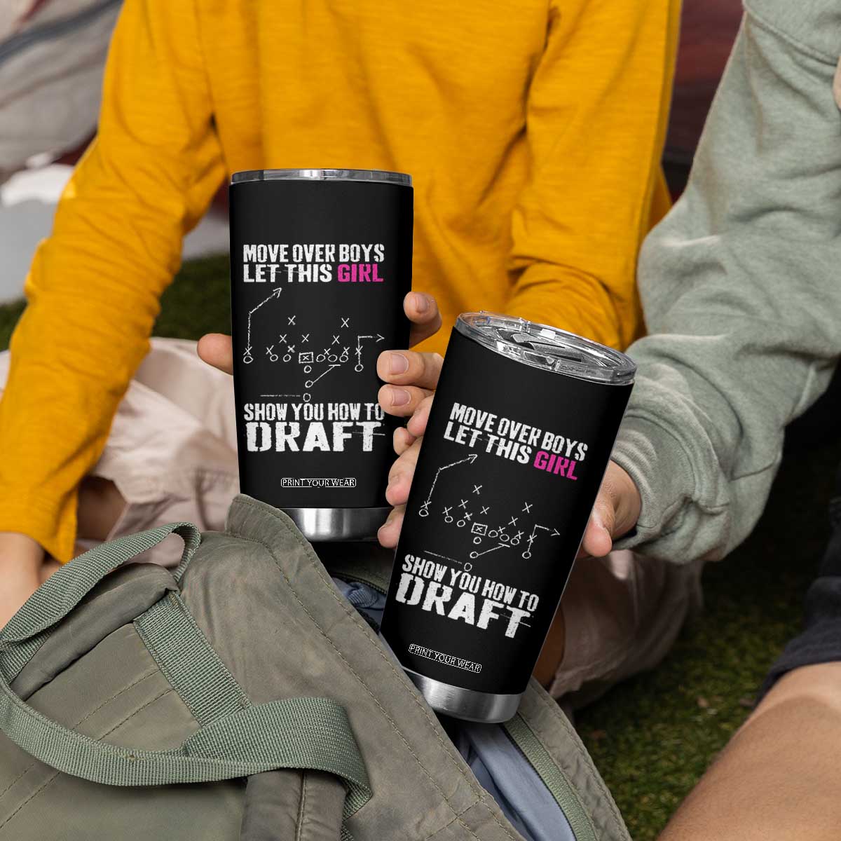 Girls Fantasy Football Tumbler Cup Move Over Boys Draft Party Commish FFL TS10 Print Your Wear