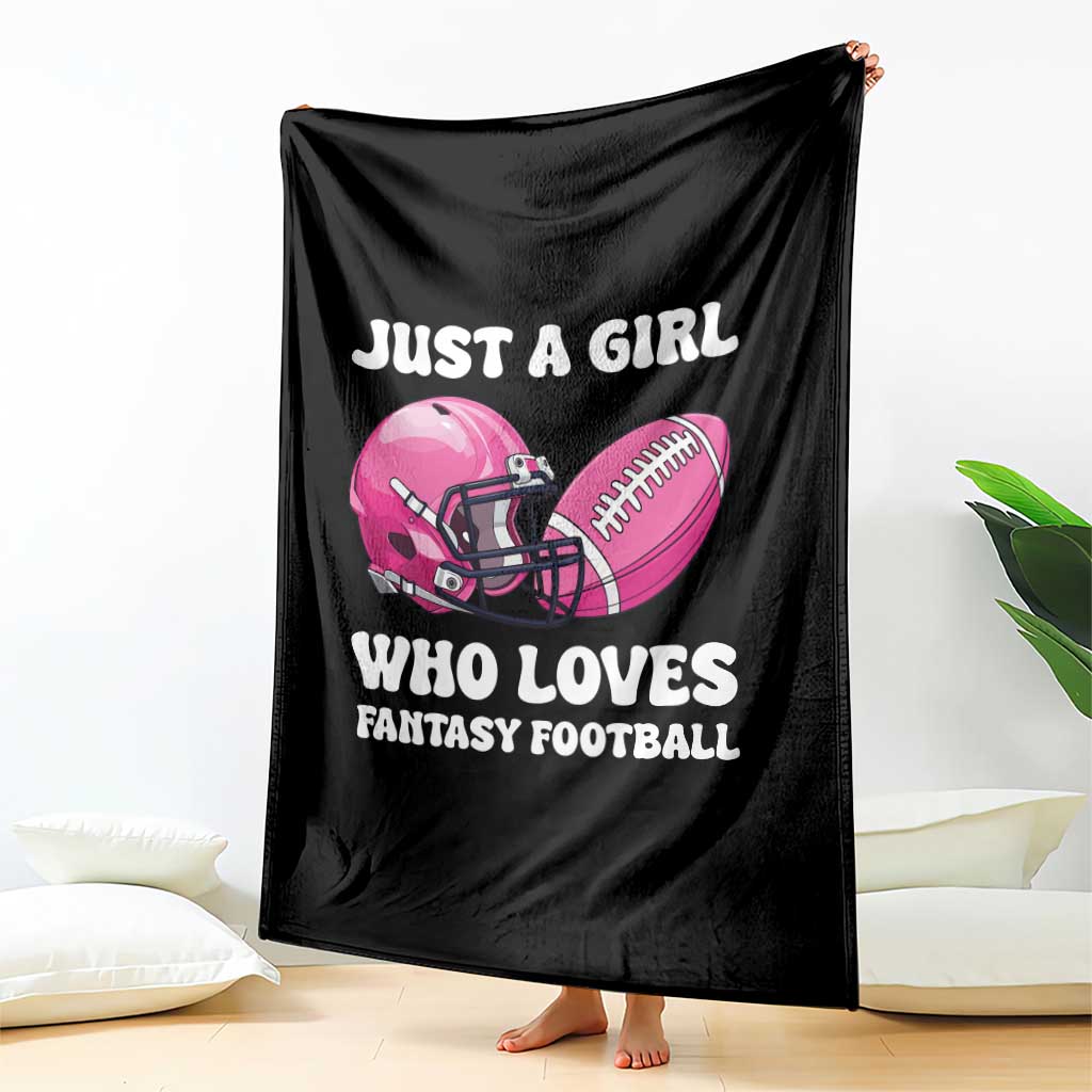 Funny Just A Girl Who Loves Fantasy Football Throw Blanket TS10 Print Your Wear