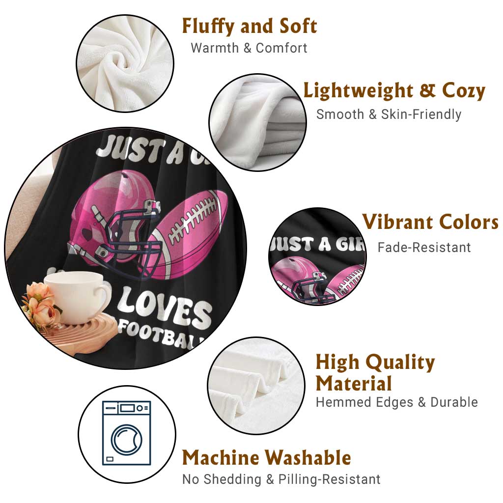 Funny Just A Girl Who Loves Fantasy Football Throw Blanket TS10 Print Your Wear