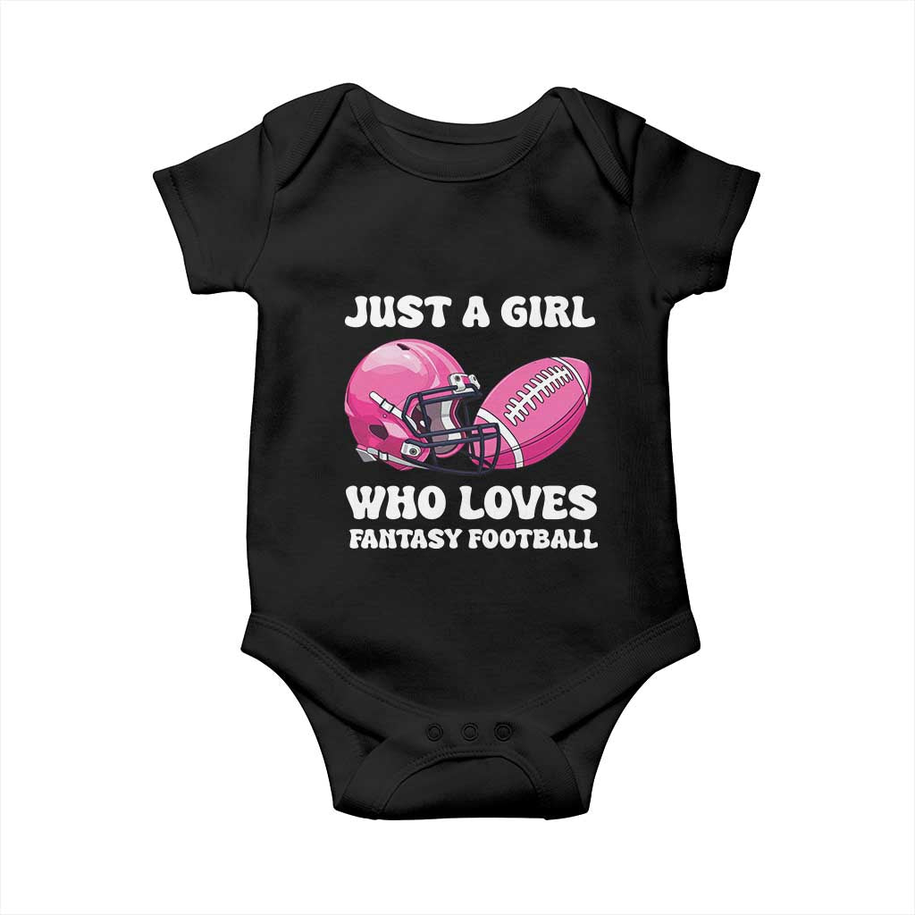 Funny Just A Girl Who Loves Fantasy Football Baby Onesie TS10 Black Print Your Wear