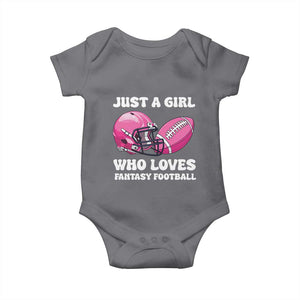 Funny Just A Girl Who Loves Fantasy Football Baby Onesie TS10 Charcoal Print Your Wear