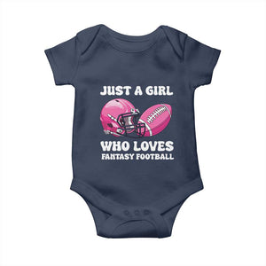 Funny Just A Girl Who Loves Fantasy Football Baby Onesie TS10 Navy Print Your Wear