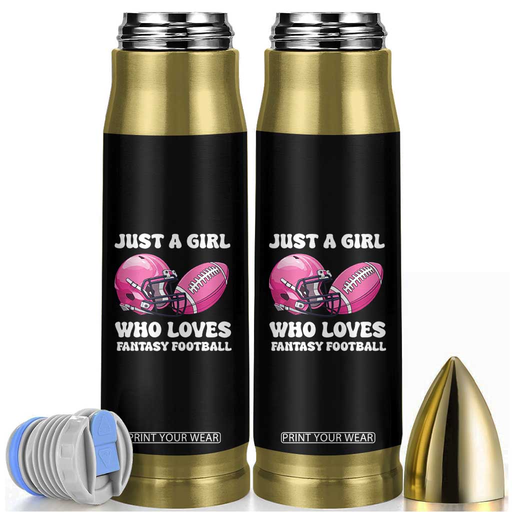 Funny Just A Girl Who Loves Fantasy Football Bullet Tumbler TS10 Black Print Your Wear