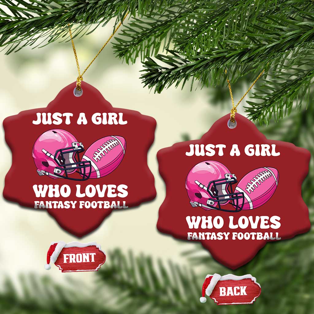 Funny Just A Girl Who Loves Fantasy Football Christmas Ornament TS10 Snow Flake Red Print Your Wear