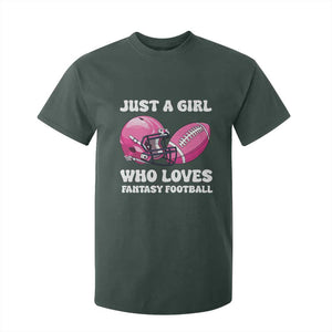 Funny Just A Girl Who Loves Fantasy Football T Shirt For Kid TS10 Dark Forest Green Print Your Wear