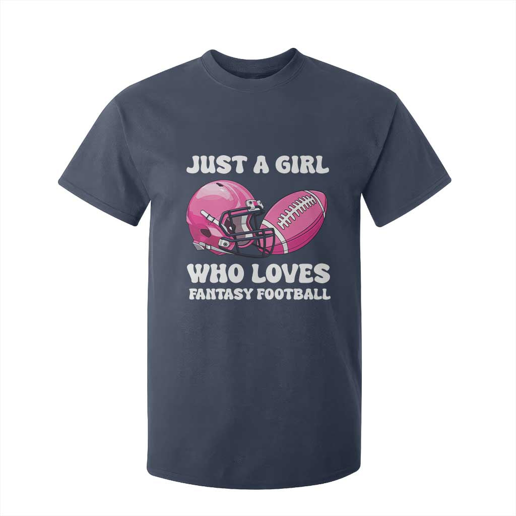 Funny Just A Girl Who Loves Fantasy Football T Shirt For Kid TS10 Navy Print Your Wear