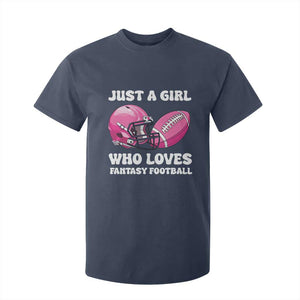 Funny Just A Girl Who Loves Fantasy Football T Shirt For Kid TS10 Navy Print Your Wear