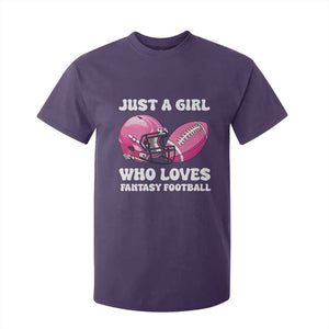 Funny Just A Girl Who Loves Fantasy Football T Shirt For Kid TS10 Purple Print Your Wear