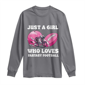 Funny Just A Girl Who Loves Fantasy Football Long Sleeve Shirt TS10 Charcoal Print Your Wear