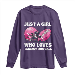 Funny Just A Girl Who Loves Fantasy Football Long Sleeve Shirt TS10 Purple Print Your Wear