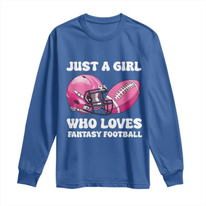 Funny Just A Girl Who Loves Fantasy Football Long Sleeve Shirt TS10 Royal Blue Print Your Wear