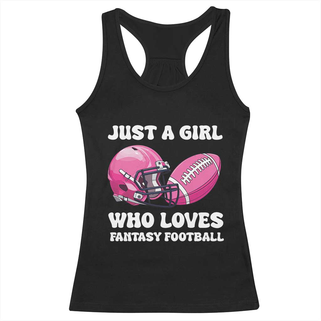 Funny Just A Girl Who Loves Fantasy Football Racerback Tank Top TS10 Black Print Your Wear