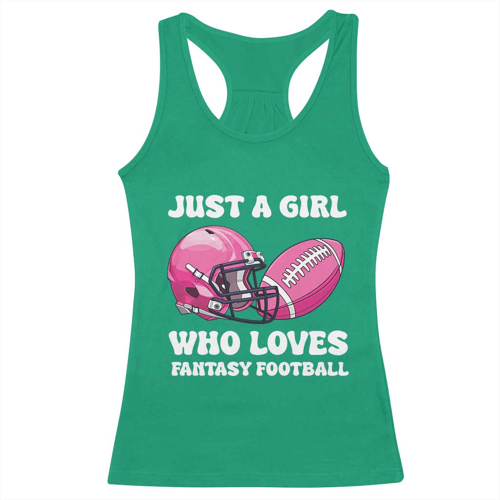 Funny Just A Girl Who Loves Fantasy Football Racerback Tank Top TS10 Irish Green Print Your Wear