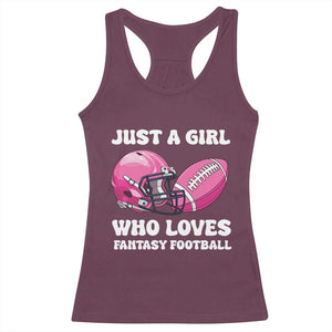 Funny Just A Girl Who Loves Fantasy Football Racerback Tank Top TS10 Maroon Print Your Wear