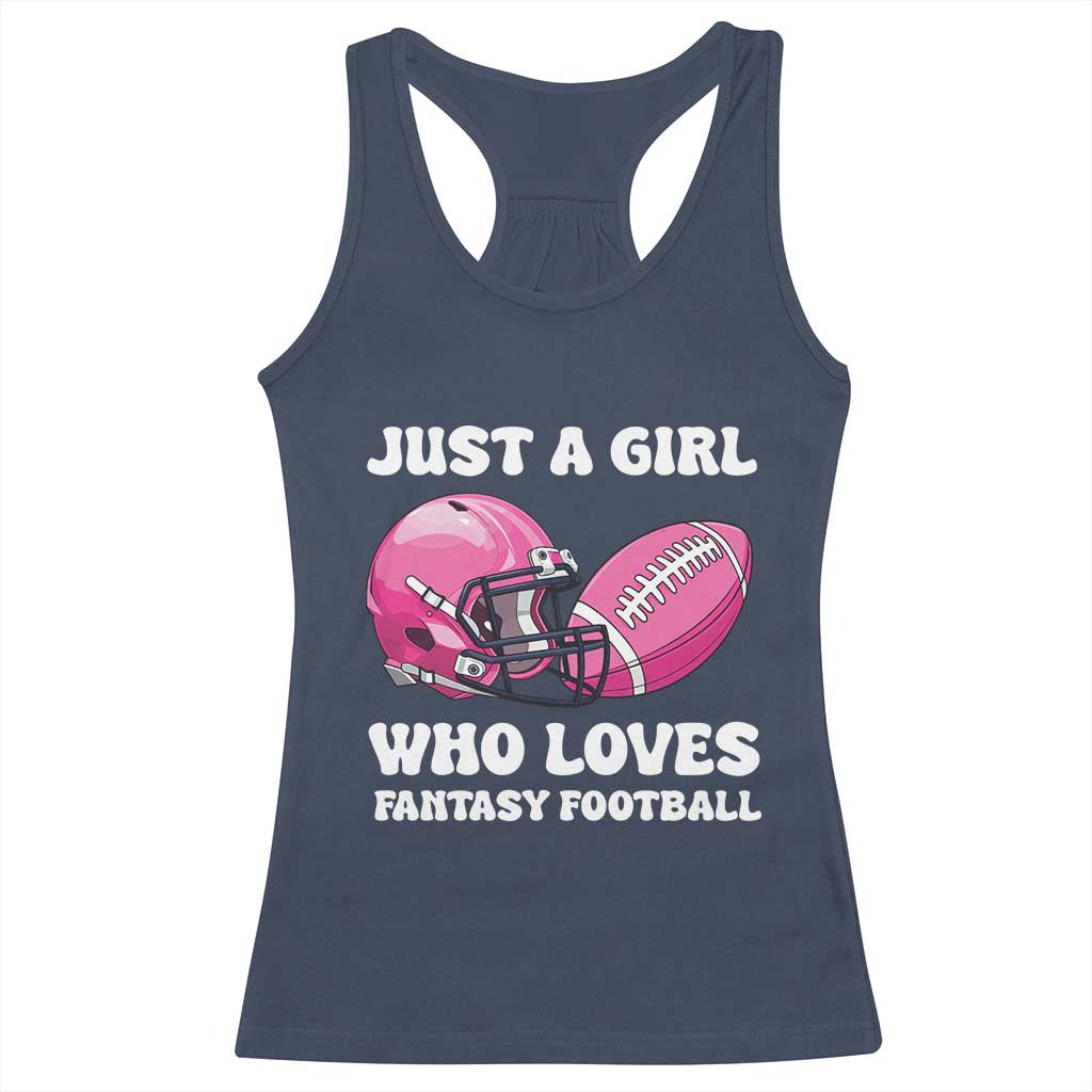 Funny Just A Girl Who Loves Fantasy Football Racerback Tank Top TS10 Navy Print Your Wear