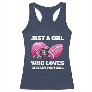 Funny Just A Girl Who Loves Fantasy Football Racerback Tank Top TS10 Navy Print Your Wear