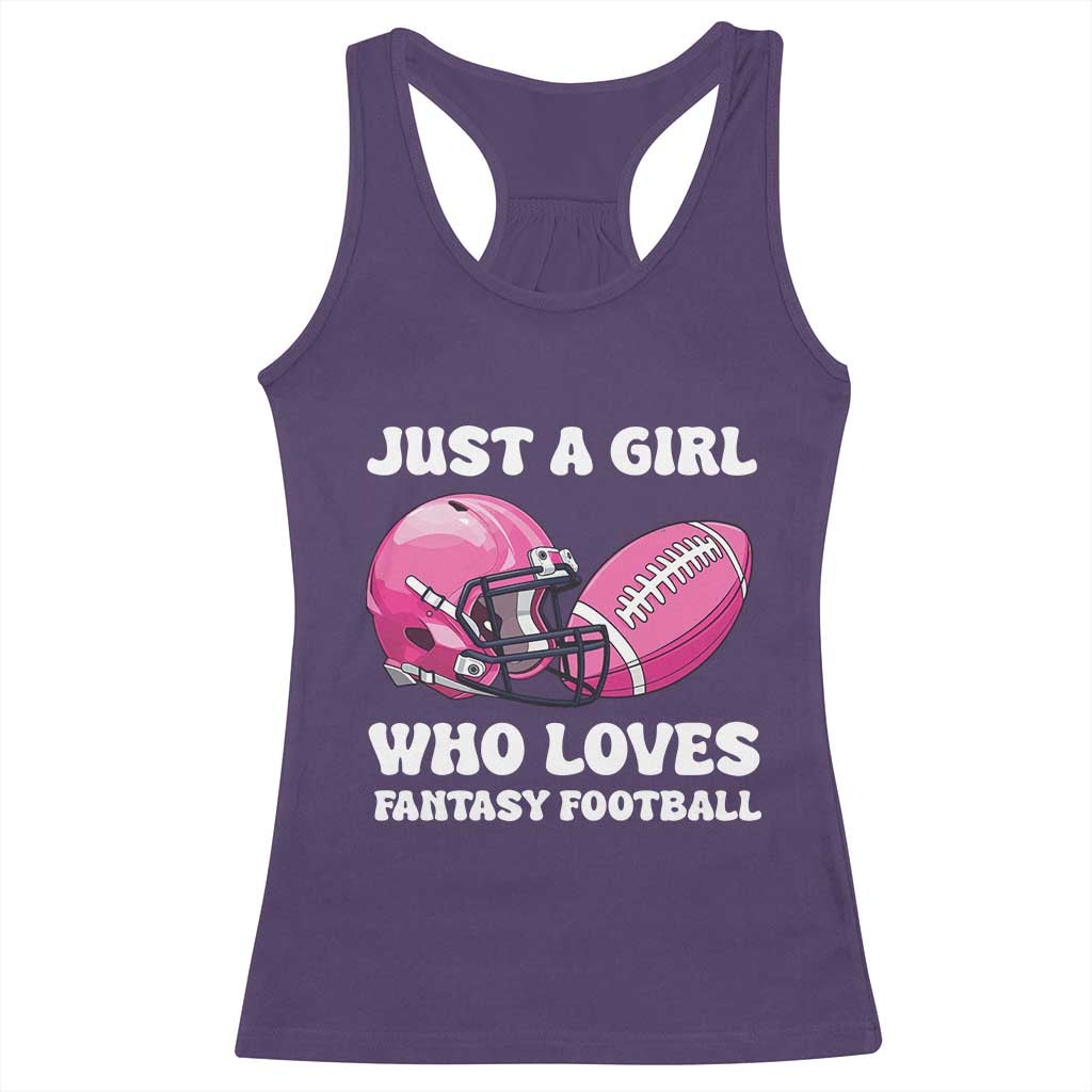Funny Just A Girl Who Loves Fantasy Football Racerback Tank Top TS10 Purple Print Your Wear