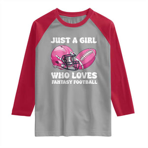 Funny Just A Girl Who Loves Fantasy Football Raglan Shirt TS10 Sport Gray Red Print Your Wear