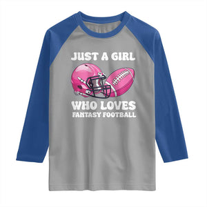 Funny Just A Girl Who Loves Fantasy Football Raglan Shirt TS10 Sport Gray Royal Print Your Wear