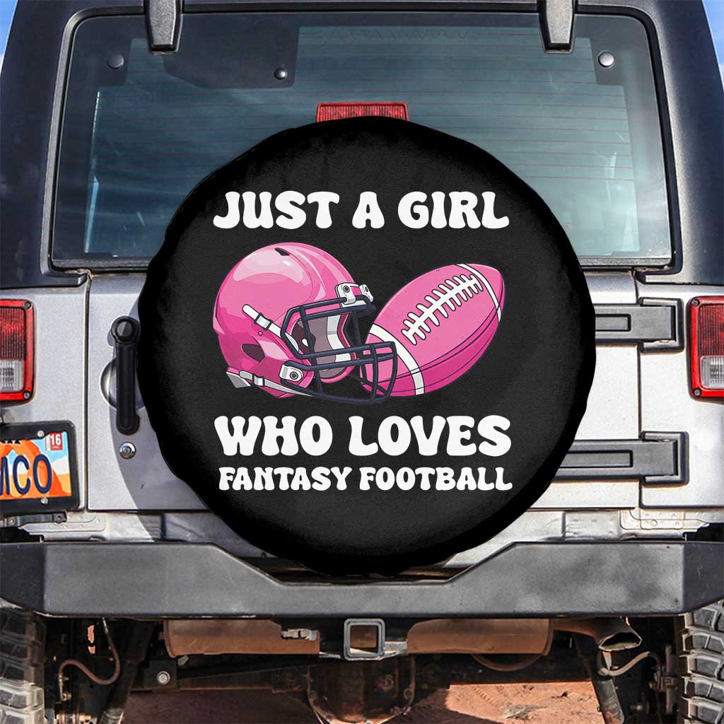 Funny Just A Girl Who Loves Fantasy Football Spare Tire Cover TS10 No hole Black Print Your Wear