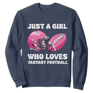 Funny Just A Girl Who Loves Fantasy Football Sweatshirt TS10 Navy Print Your Wear