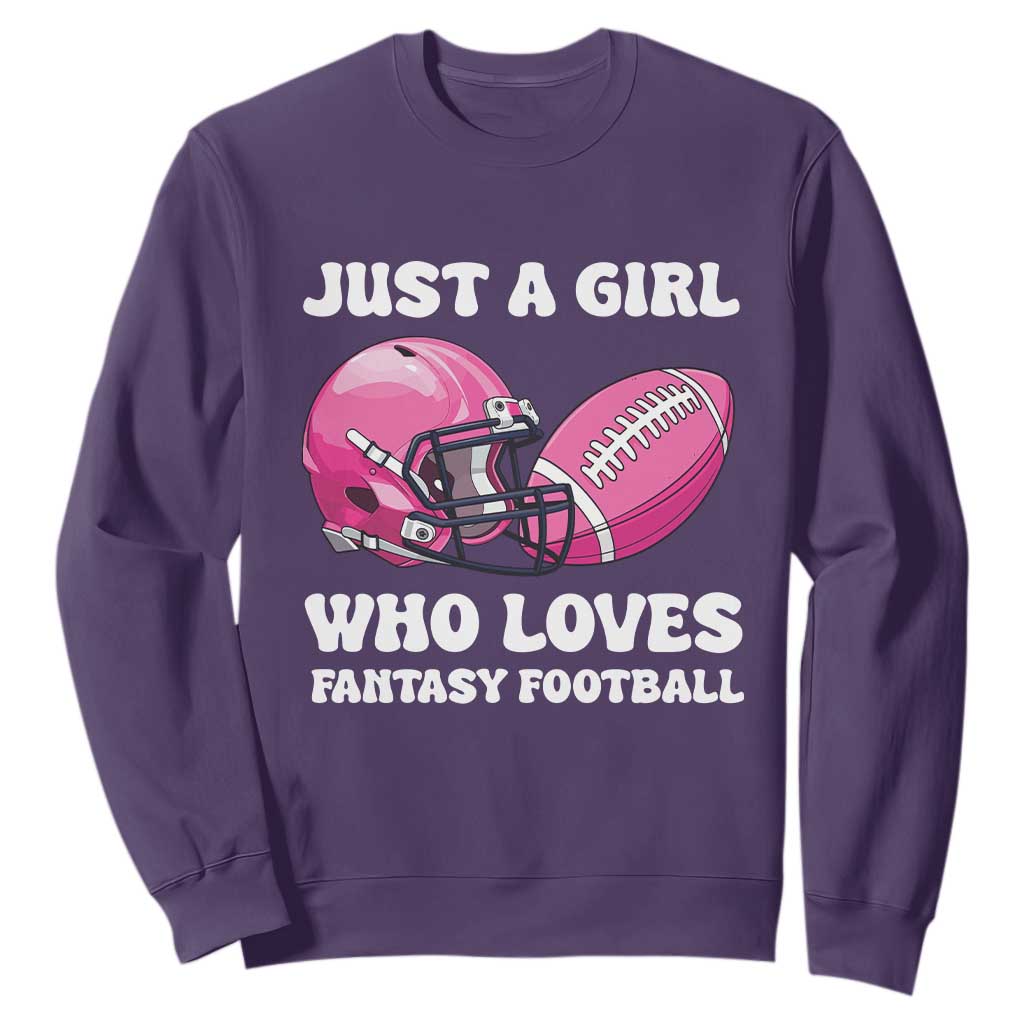 Funny Just A Girl Who Loves Fantasy Football Sweatshirt TS10 Purple Print Your Wear