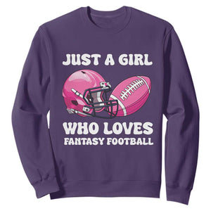 Funny Just A Girl Who Loves Fantasy Football Sweatshirt TS10 Purple Print Your Wear