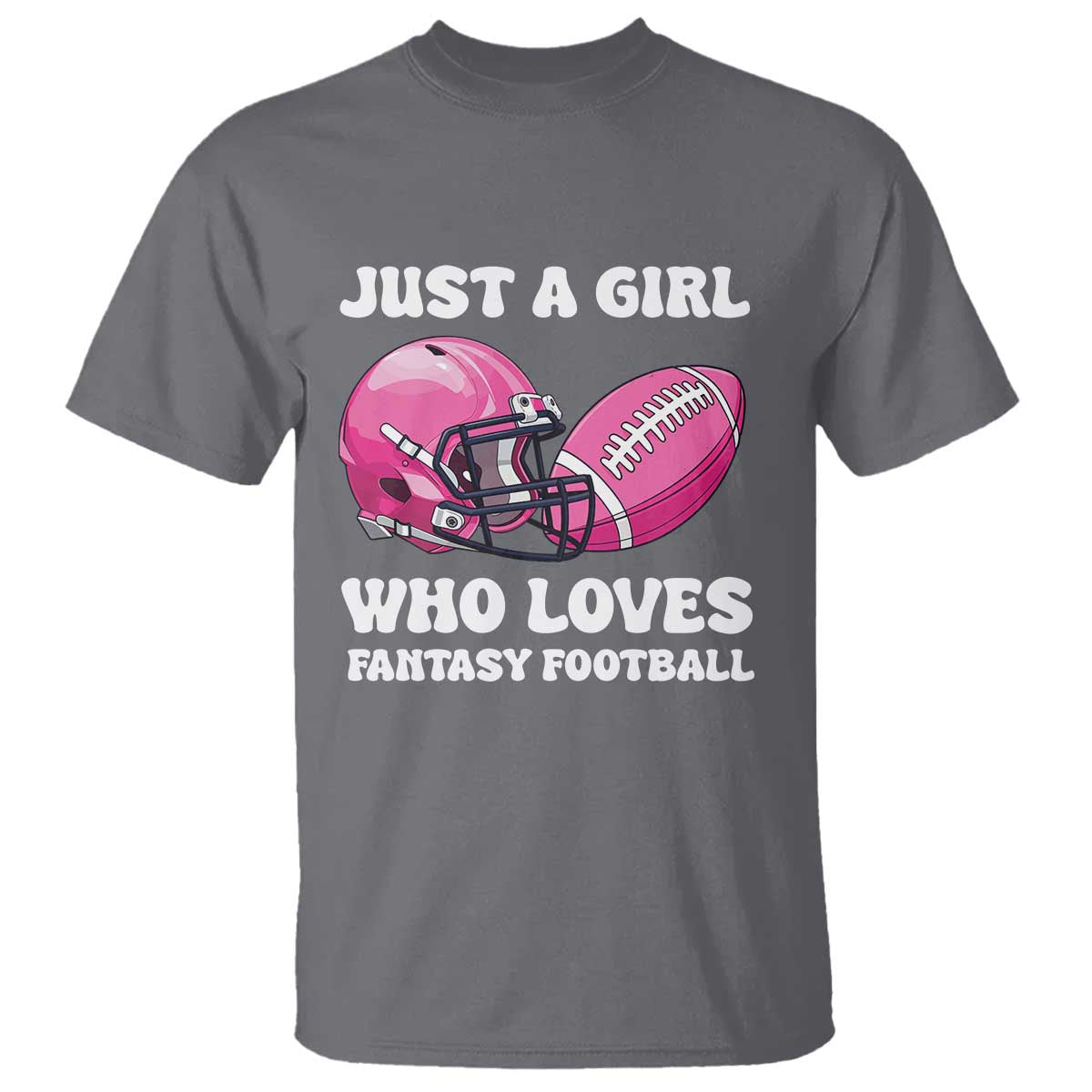 Funny Just A Girl Who Loves Fantasy Football T Shirt TS10 Charcoal Print Your Wear