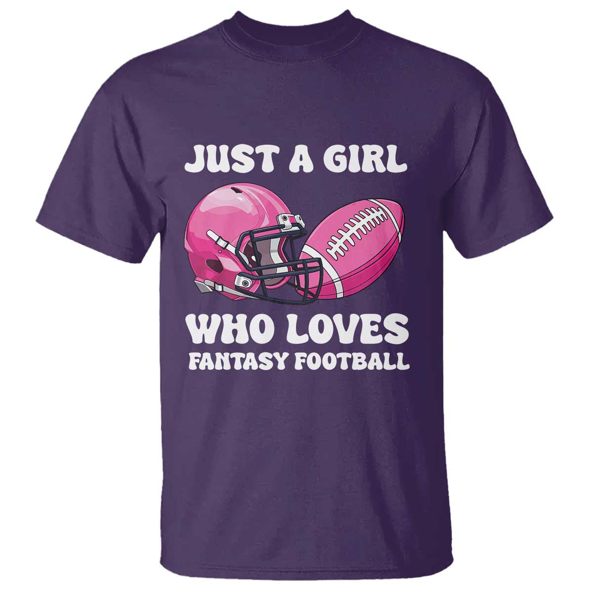 Funny Just A Girl Who Loves Fantasy Football T Shirt TS10 Purple Print Your Wear