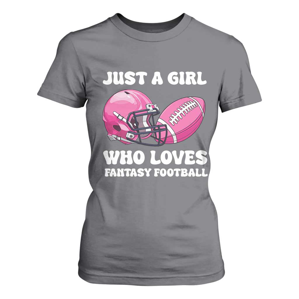 Funny Just A Girl Who Loves Fantasy Football T Shirt For Women TS10 Charcoal Print Your Wear