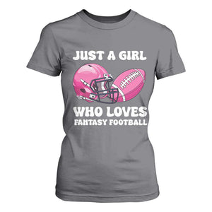 Funny Just A Girl Who Loves Fantasy Football T Shirt For Women TS10 Charcoal Print Your Wear