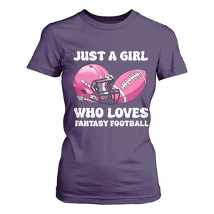 Funny Just A Girl Who Loves Fantasy Football T Shirt For Women TS10 Purple Print Your Wear